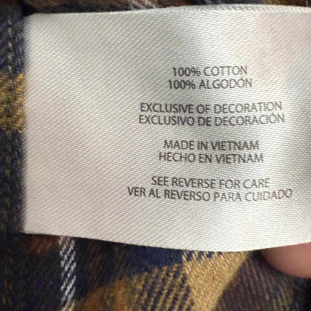 Eddie Bauer Mens Plaid Flannel Long Sleeve Button Down Shirt Green Brown M - Picture 9 of 12